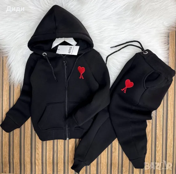 Комплект Ami с дълъг ръкав и качулка, снимка 1