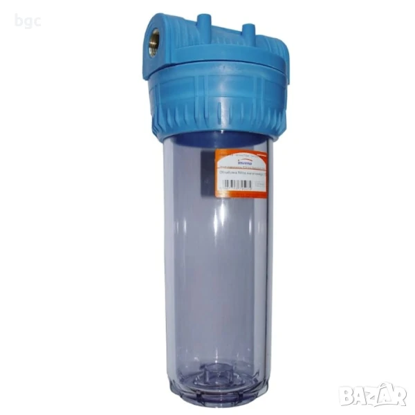 Нов 10" 25см Филтърна колона за вода (чешмяна, кладенец, сонда, река и др) 10 бара налягане за 1", снимка 1