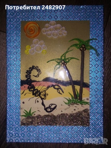 Ръчно изработена арт декорация "Скорпион" - квилинг картичка, снимка 1