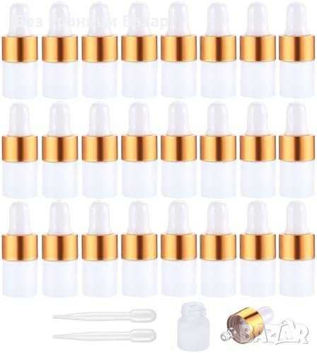 Нов комплект 24 броя Матови Стъклени Бутилки 2 мл - Етерични Масла, Парфюми, снимка 1