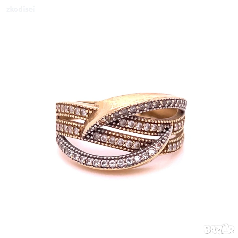 Златен дамски пръстен 2,87гр. размер:55 14кр. проба:585 модел:37087-3, снимка 1