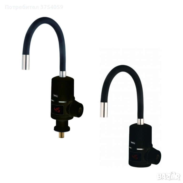 Нагревател за вода Rosberg за стена/за плот, с гъвкав силиконов маркуч, 3300W, снимка 1