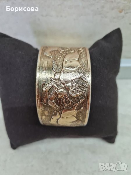 Гривна гравиран роб с коне, снимка 1