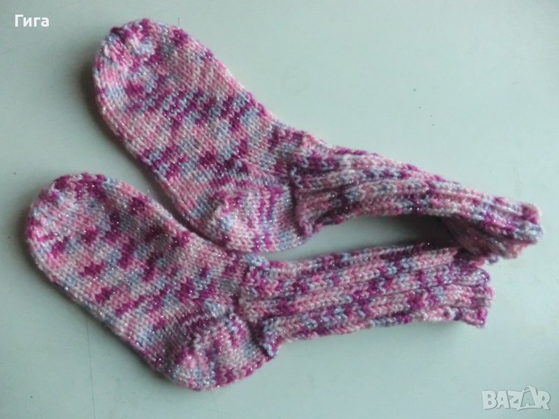 плетени чорапи с блестяща нишка, ходило 17, конч 22, снимка 1