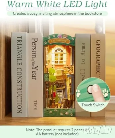 Нов Миниатюрна улична сцена – Дървен пъзел и декор за книги украса дом, снимка 4 - Други - 48196881