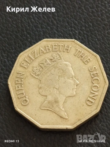 Рядка монета 1 долар 1991г. Белиз кралица Елизабет втора 24286, снимка 4 - Нумизматика и бонистика - 51401295