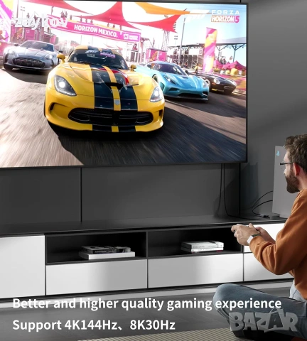 fairikabe 4K 120Hz HDMI към DisplayPort кабел с USB захранване за Xbox Series X,PS5, PS4 Pro, снимка 5 - Друга електроника - 53242249