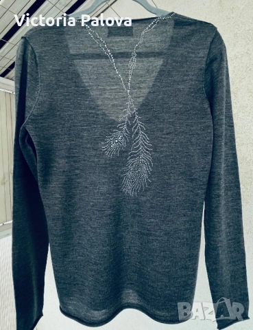 Модна къща ZADIG & VOLTAIRE - ексклузивна колекция блуза с кристали , снимка 11 - Блузи с дълъг ръкав и пуловери - 53368744