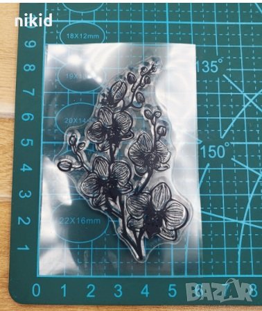 Орхидея малък силиконов гумен печат декор украса бисквитки фондан Scrapbooking, снимка 2 - Други - 32702344