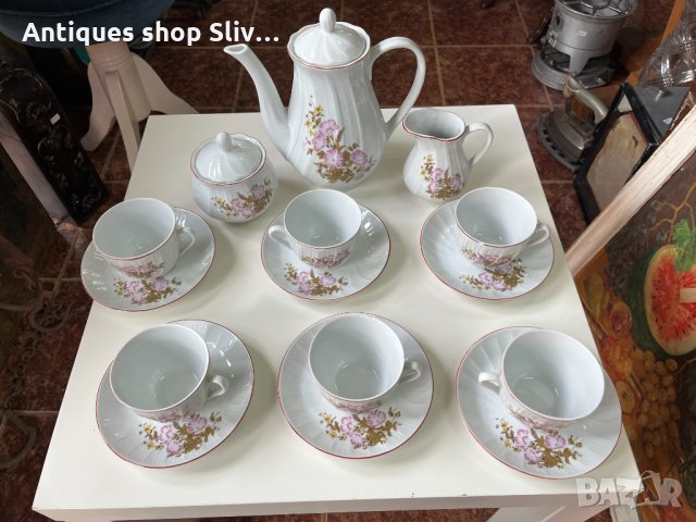 Български порцеланов сервиз за чай №1502, снимка 2 - Антикварни и старинни предмети - 35146776