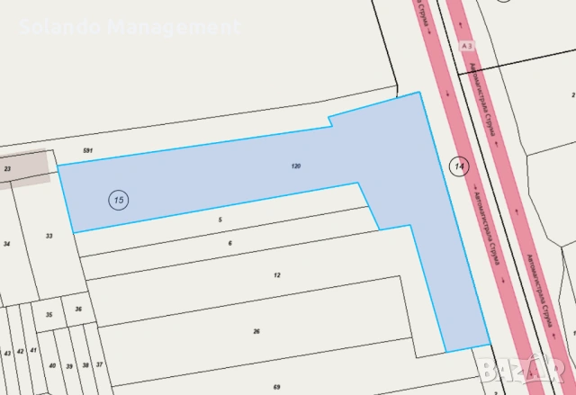 Парцел под наем | Лице към АМ „СТРУМА“ | ТОК + ВОДА, снимка 3 - Парцели - 53383912