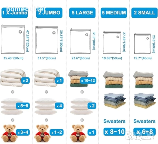 ПРОМОЦИЯ Вакуумни пликове за съхранение в различни размери X0013LTY8H, снимка 5 - Други - 51680732