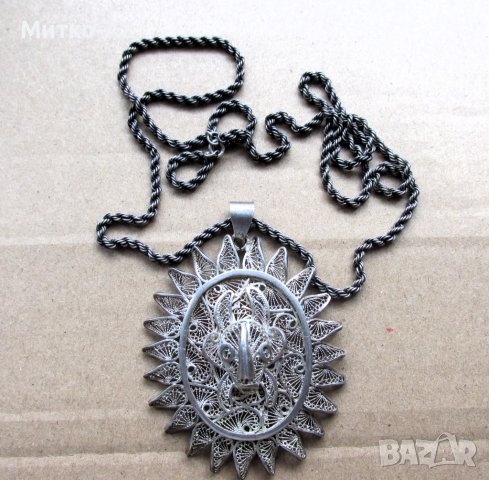 сребърен медальон - 31, снимка 2 - Колиета, медальони, синджири - 43378412