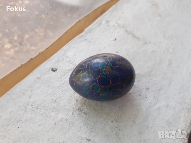 Старо красиво яйце Клоазоне cloisonne, снимка 5 - Антикварни и старинни предмети - 53456991