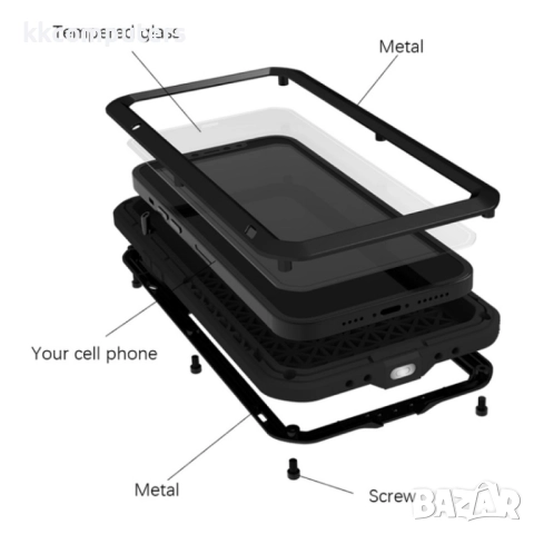 Apple iPhone 13 Pro Max LOVE MEI Удароустойчив/Водоустойчив Калъф и Протектор, снимка 7 - Калъфи, кейсове - 52704294