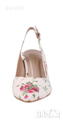 Обувки в бежово от естествена кожа с флорален принт от Roberto Botella, снимка 2 - Дамски обувки на ток - 28404062