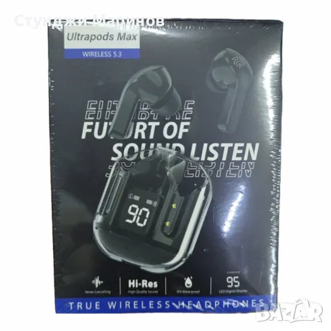 Безжични Bluetooth слушалки с LED дисплей и вграден микрофон, снимка 5 - Безжични слушалки - 49076124