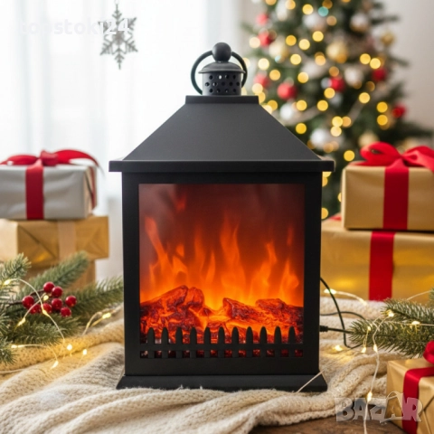 LED Декоративен фенер-камина – Реалистичен пламък за Коледа и зимен уют, снимка 2 - Други стоки за дома - 52641891