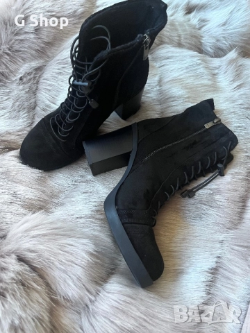 Ботуши естествен велур на ток боти зимни с топъл хастар, снимка 6 - Дамски боти - 52424658