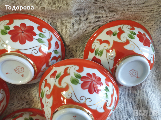 Порцеланови филджани-Самаркандский порцеланов завод- 6 броя, снимка 6 - Сервизи - 44911769