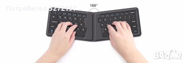 BOW HB188 Ергономична, тънка, преносима, акумулаторна, сгъваема мултисистемна Bluetooth клавиатура, снимка 6 - Друга електроника - 43684740