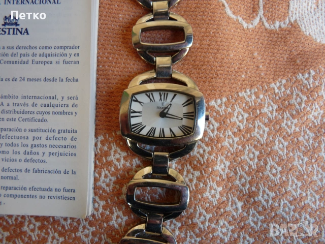 Луксозен масивен часовник FESTINA  работи