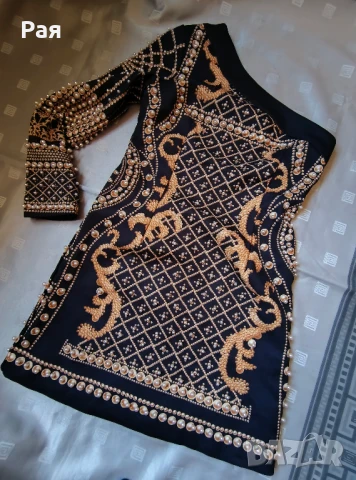 Перлена мини рокля Daya с едно рамо / Bellabarnett / Bella Barnett （BB), снимка 4 - Рокли - 50742276