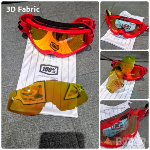 Мотокрос очила 100% Armatic + Плака за очила Accuri 2 , снимка 2 - Аксесоари и консумативи - 51775863