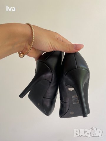 Дамски токчета черни естествена кожа, снимка 4 - Дамски елегантни обувки - 37546610