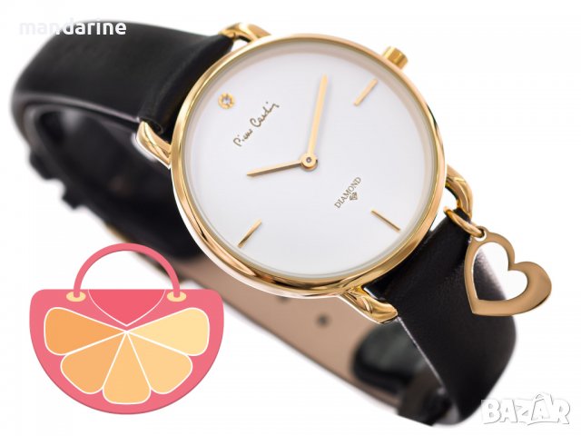 PIERRE CARDIN 🍊 Дамски комплект часовник с диамант + колие и обеци нов с кутия и 2г. гаранция, снимка 4 - Дамски - 38348705