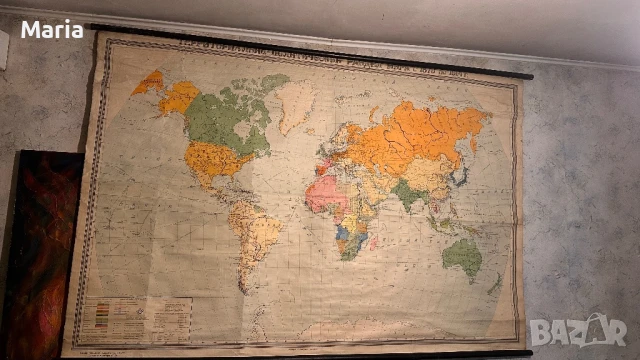 Старинна Териториално политическа карта на света от 1876 до 1914г