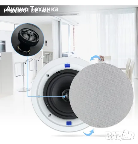 Активни 6,5-инчови Bluetooth и AUX говорители за вграждане., снимка 2 - Bluetooth тонколони - 49930349