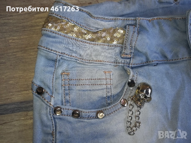 Къси дънкови панталони, L, снимка 3 - Къси панталони и бермуди - 52611044