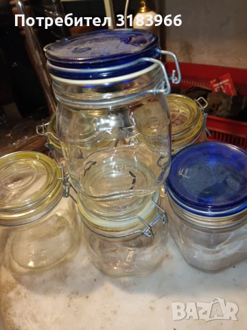 дебелостенни големи италиански буркани с капак 6 броя, снимка 6 - Други стоки за дома - 51240964