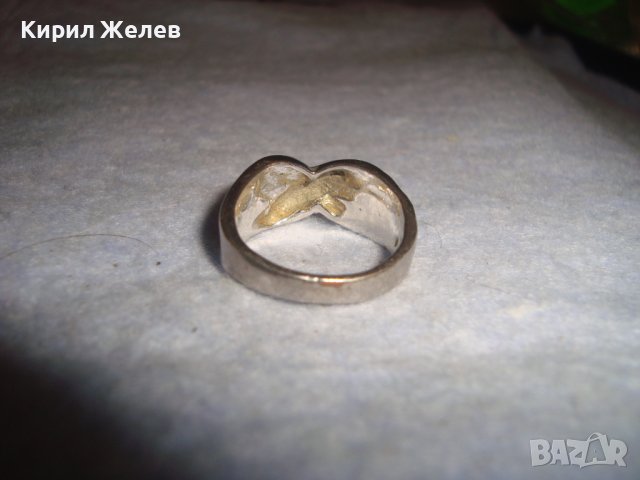 СТАР БРОНЗОВ НЕО ГОТИЧЕСКИ СТИЛ РЕТРО АРТ ПРЪСТЕН с ПОСРЕБРЯВАНЕ 21884, снимка 3 - Антикварни и старинни предмети - 37499384