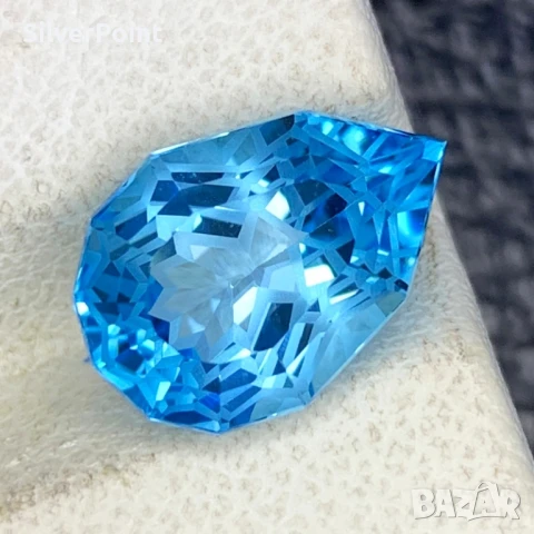 Топаз син с фензи шлифовка ЩИТ
