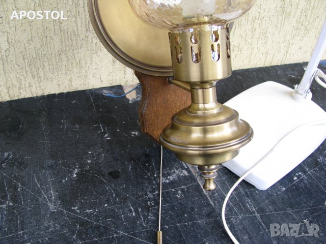 месингова  лампа за стена, снимка 2 - Колекции - 28715736