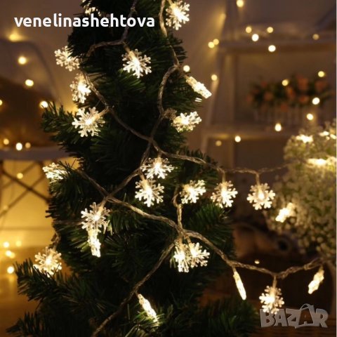 3 М.Коледни LED лампички снежинки, снимка 4 - Лед осветление - 43020044