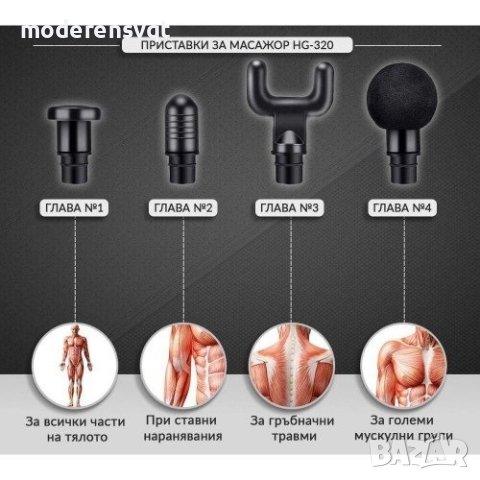 Безжичен масажор за тяло пистолет Fascial Gun с 6 масажни скорости, снимка 7 - Масажори - 43837843