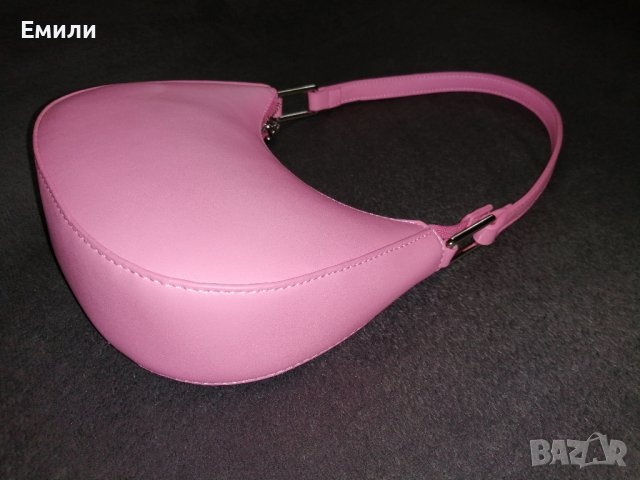 Малка дамска кожена чанта за рамо в розов цвят, снимка 13 - Чанти - 43733574