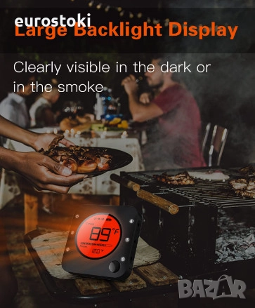 Безжичен термометър за месо BFOUR BF-5, цифров Bluetooth термометър за фурна, грил, барбекю, снимка 6 - Барбекюта - 52148403