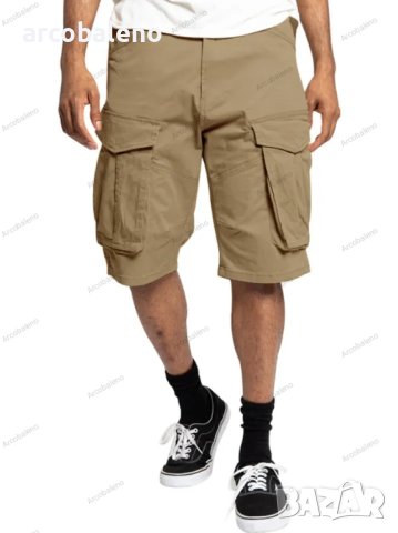Мъжки едноцветни ежедневни карго панталони с много джобове, 5цвята, снимка 7 - Къси панталони - 40810704