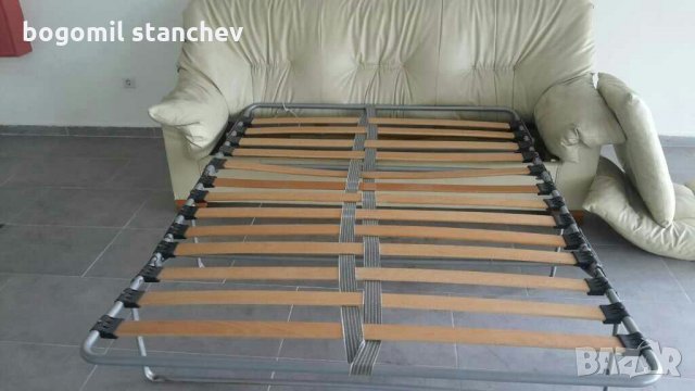 Кожен диван 3 места с подматрачна рамка, снимка 6 - Дивани и мека мебел - 28988648
