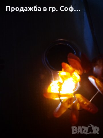 Обеци от кехлибар, снимка 3 - Обеци - 27814523