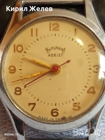 Стар механичен часовник мъжки Services Aerist made in England работи 51478, снимка 2 - Антикварни и старинни предмети - 52350373
