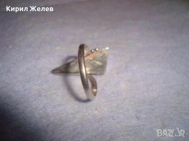 СТАР СРЕБЪРЕН АРТ ДЕКО СТИЛ ПРЪСТЕН СРЕБРО 925 с БЯЛА ЕМАЙЛ-ПАСТА МАЙСТОРСКА РАБОТА 27375, снимка 7 - Антикварни и старинни предмети - 36817708