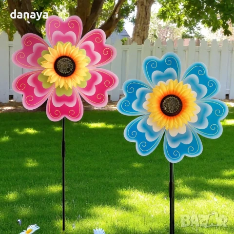 5950 Декоративна вятърна въртележка Цвете, 70 см