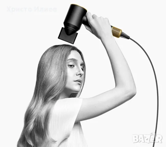 Сешоар Dyson Supersonic HD07 с Пет приставки Черен със златно НОВ, снимка 5 - Сешоари - 48232098
