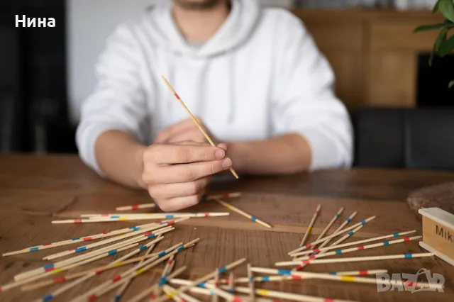 Семейна / настолна игра Mikado Game 41 пръчки в кутия с плъзгащ се капак, снимка 4 - Образователни игри - 50224236