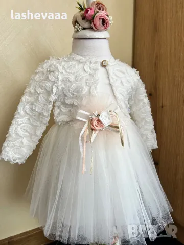 Бебешка официална рокля с болеро, снимка 2 - Бебешки рокли - 47709044